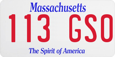 MA license plate 113GS0