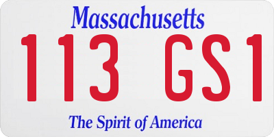 MA license plate 113GS1
