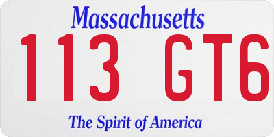 MA license plate 113GT6
