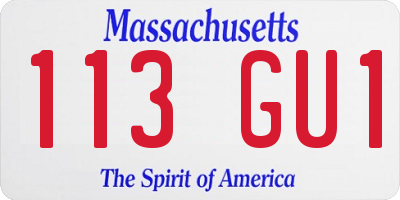 MA license plate 113GU1
