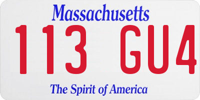 MA license plate 113GU4