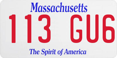 MA license plate 113GU6