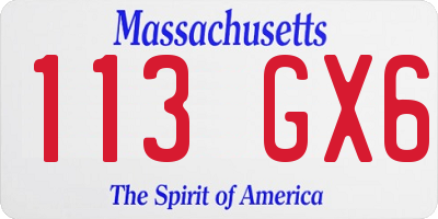 MA license plate 113GX6