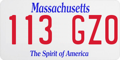 MA license plate 113GZ0