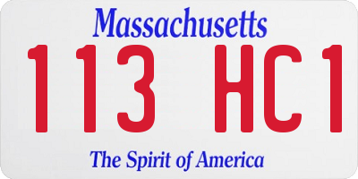 MA license plate 113HC1