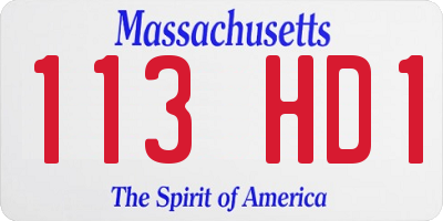 MA license plate 113HD1