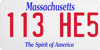 MA license plate 113HE5