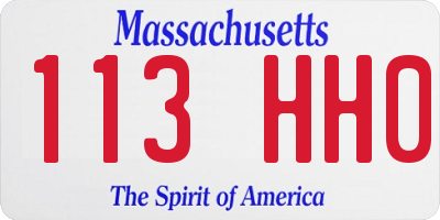 MA license plate 113HH0