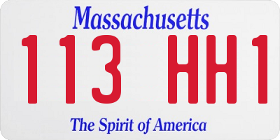 MA license plate 113HH1