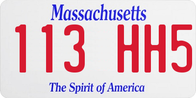 MA license plate 113HH5