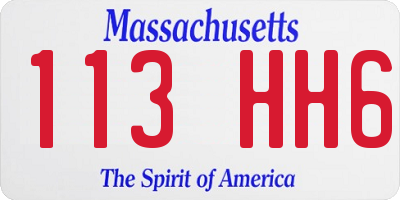 MA license plate 113HH6