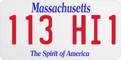 MA license plate 113HI1