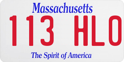 MA license plate 113HL0