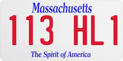 MA license plate 113HL1