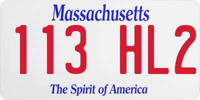 MA license plate 113HL2