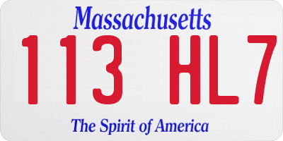 MA license plate 113HL7