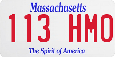 MA license plate 113HM0