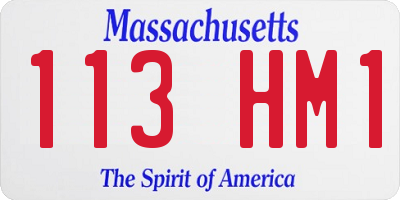 MA license plate 113HM1