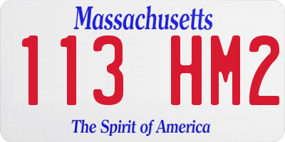 MA license plate 113HM2