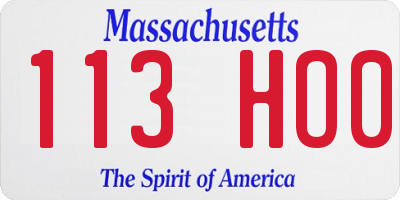 MA license plate 113HO0