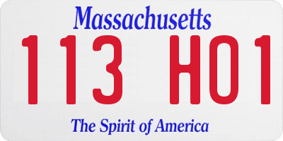 MA license plate 113HO1