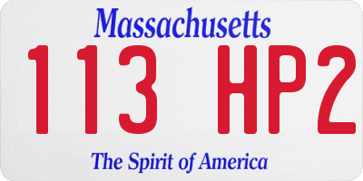 MA license plate 113HP2