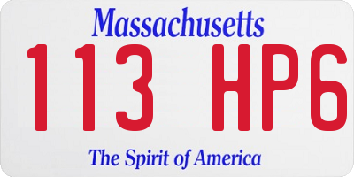 MA license plate 113HP6