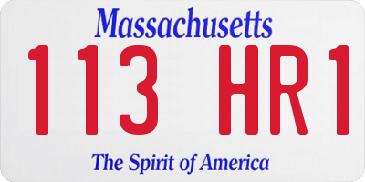 MA license plate 113HR1