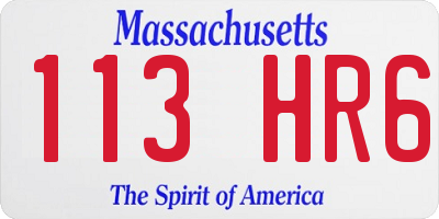 MA license plate 113HR6