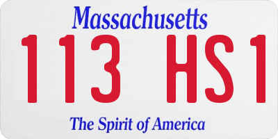 MA license plate 113HS1