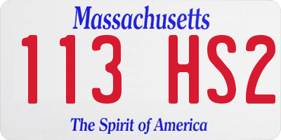 MA license plate 113HS2