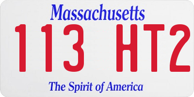 MA license plate 113HT2