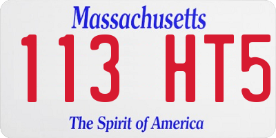 MA license plate 113HT5