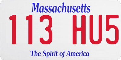 MA license plate 113HU5