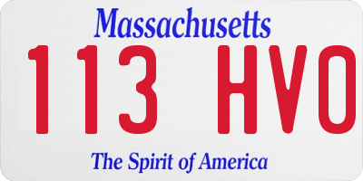 MA license plate 113HV0