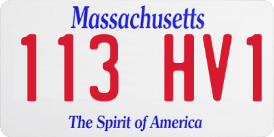 MA license plate 113HV1
