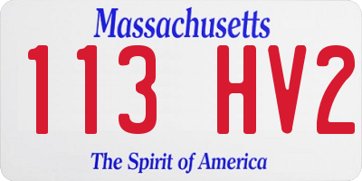 MA license plate 113HV2