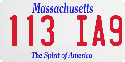 MA license plate 113IA9