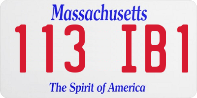MA license plate 113IB1