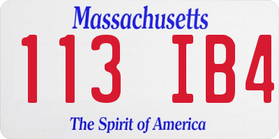 MA license plate 113IB4