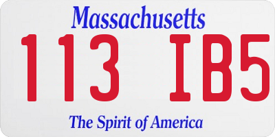 MA license plate 113IB5