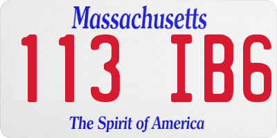 MA license plate 113IB6