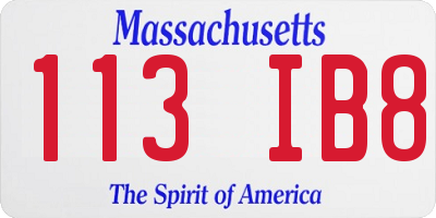 MA license plate 113IB8