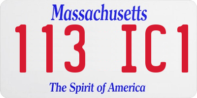 MA license plate 113IC1