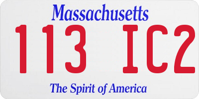 MA license plate 113IC2