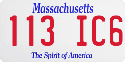 MA license plate 113IC6