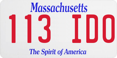 MA license plate 113ID0