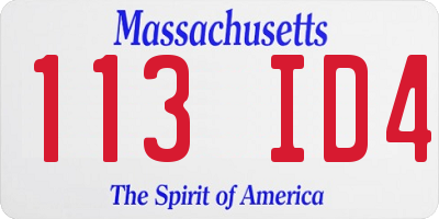 MA license plate 113ID4