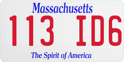 MA license plate 113ID6