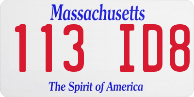 MA license plate 113ID8